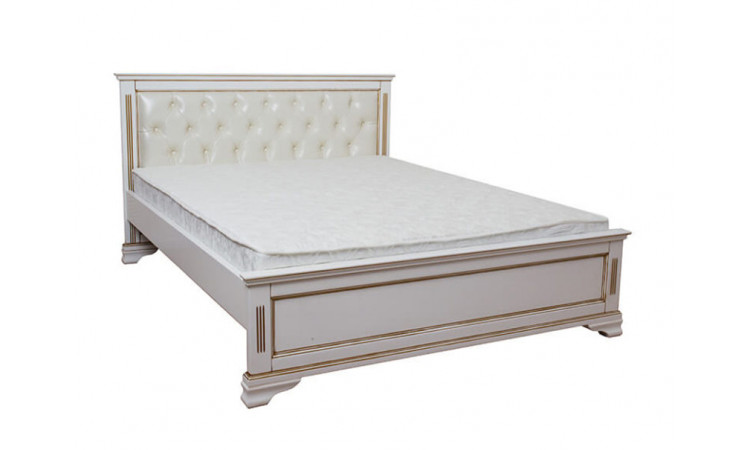 Кровать Лира с тканью из массива березы